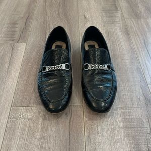 Rag & bone black patent leather Cooper loafers with chain detail size 37